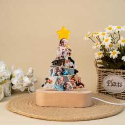 Personalized Photo Christmas Tree Night Light Acrylic Family Keepsake - thumbnail 2