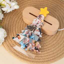 Personalized Photo Christmas Tree Night Light Acrylic Family Keepsake - thumbnail 3