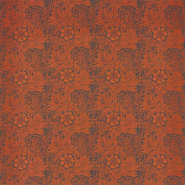 Morris & Co Marigold Door Curtain Navy Burnt Orange