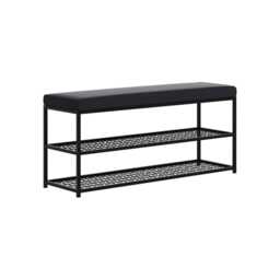 Metal Bench For Home, Upholstered Shoe With Storage Shelves, Industrial Bench, Ottoman Living Room, Entryway Furniture - thumbnail 4