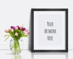 Mockup Frame, Room Mockup, Tulips, Wall Art Canvas, Frame Stock Photo, 8 X 10 Poster Floral, Download - thumbnail 1