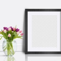 Mockup Frame, Room Mockup, Tulips, Wall Art Canvas, Frame Stock Photo, 8 X 10 Poster Floral, Download - thumbnail 2