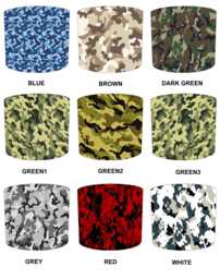 Camouflage Army Print Children's Drum Lampshade For Ceiling Light Pendants Or Table Lamp Bases - thumbnail 1