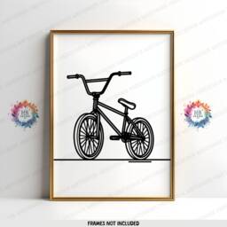 Black Bmx Bike Prints - Set Of 3 Posters - Biking Wall Art Decor Line Drawing Artwork Gold Boys Bedroom Print Poster Gifts - thumbnail 3