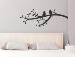 Tree Branch Wall Decal - Birds On Vinyl And - thumbnail 1