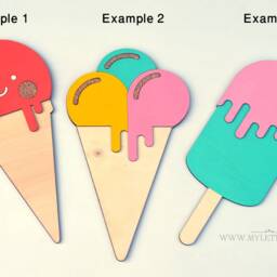 Ice Cream Shape Wall Art, Wooden Ice Wall Decor, Nursery Lolly, Kids Room Decor Gift For Girls, Sign - thumbnail 2