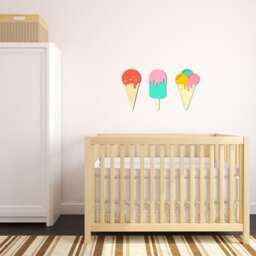 Ice Cream Shape Wall Art, Wooden Ice Wall Decor, Nursery Lolly, Kids Room Decor Gift For Girls, Sign - thumbnail 3