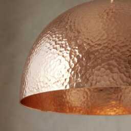 Handmade Copper Pendant Light Golden Rose Finish Moroccan Hammered Copper Dome Lamp - thumbnail 2