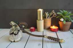 Elegant Metal Candle Snuffer - Flower Designs, 16cm