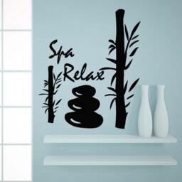 Wall Decals Spa Relax Bamboo Decal Vinyl Sticker Spa Beauty Salon Home Decor Bathroom Art Modern Design Murals Interior Ms410 - thumbnail 1