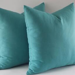 Emerald Green Cotton Canvas Pillow Cover Set - 20x20'' - thumbnail 2