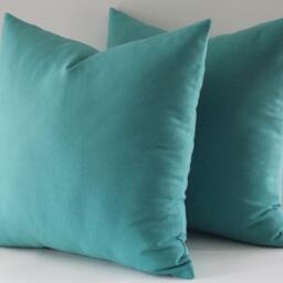 Emerald Green Cotton Canvas Pillow Cover Set - 20x20'' - thumbnail 4