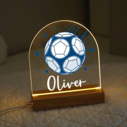 Personalised Led Football Lamp, Night Light Gift, Gifts For Bedroom, Birthday Kids, Boys Bedroom Nursery - thumbnail 3