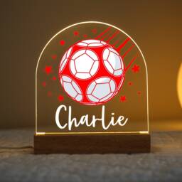Personalised Led Football Lamp, Night Light Gift, Gifts For Bedroom, Birthday Kids, Boys Bedroom Nursery - thumbnail 1