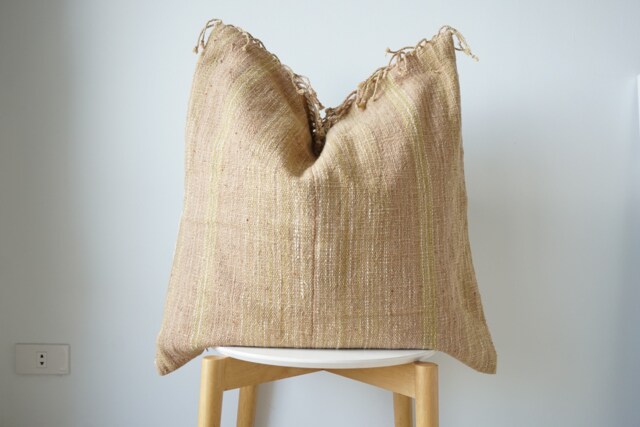 Brown Tribal Hemp Hand Woven Natural Dye Color Pillow Cover - image 1