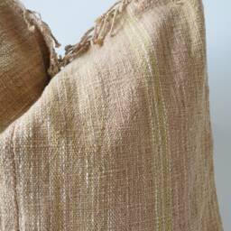 Brown Tribal Hemp Hand Woven Natural Dye Color Pillow Cover - thumbnail 2