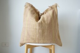 Brown Tribal Hemp Hand Woven Natural Dye Color Pillow Cover - thumbnail 1