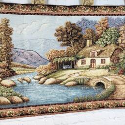 Handmade Beaded Tapestry Wall Hanging - Embroidered Gobelin Art - 37.7x29.5 In - thumbnail 3