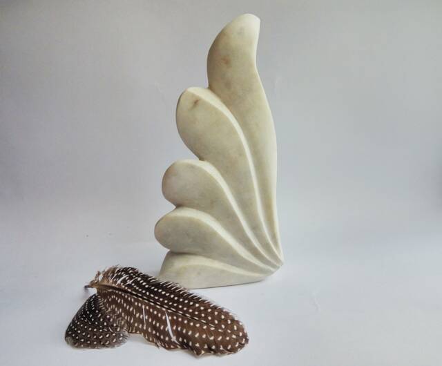 Marble Decor Modern Sculpture The Wind Hand Carved Abstract Art Natural Stone Minimalist Statue Mantel Shelf Office Desk Gift For Boss - image 1