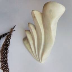 Marble Decor Modern Sculpture The Wind Hand Carved Abstract Art Natural Stone Minimalist Statue Mantel Shelf Office Desk Gift For Boss - thumbnail 3