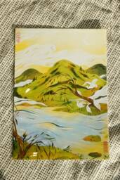 Chinese Landscape Illustration Print - Egret Birds, Nature Art - A4 Size - thumbnail 1