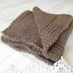 "Chunky Organic Wool Throw Blanket, Custom Knit Cable Vintage Look Blanket Tree Of Life, Boho Personalized Afghan, 25""x40" - thumbnail 2