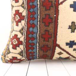 Turkish Kilim Pillow Cover - 24x24 Inch Vintage Anatolian Home Decor - thumbnail 2