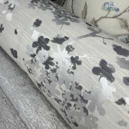 "Darcey Floral Cushion, Decorative Pillow For Sofa Or Bed, Silver Grey Bedroom Accent Cushion 16"" X 6" - thumbnail 3