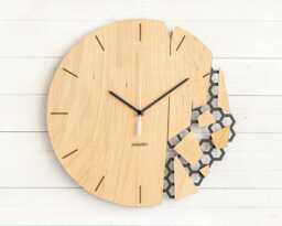 "Industrial Wall Clock - Shattered Decor Art, Original Broken Design, Unique Gift For Artistic People, ""Vreme"" 12" - thumbnail 1