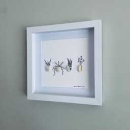 Sea Pottery Flower Wall Art - Framed Botanical Picture Handmade in Cornwall - thumbnail 3