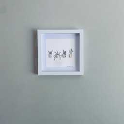 Sea Pottery Flower Wall Art - Framed Botanical Picture Handmade in Cornwall - thumbnail 2
