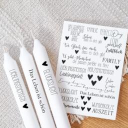Candle Tattoos Various Motifs - Water Slide Film Decorating Candles Sayings - thumbnail 3