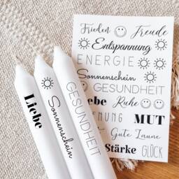 Candle Tattoos Various Motifs - Water Slide Film Decorating Candles Sayings - thumbnail 1
