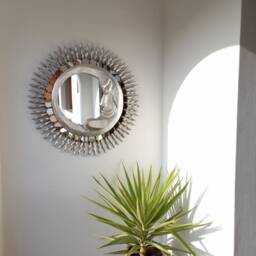 Mirror Sun & Moon 78cm Silver -Interior Decoration - Wall Mirror Home Decorative Mirrors Peruvian Crafts - thumbnail 4