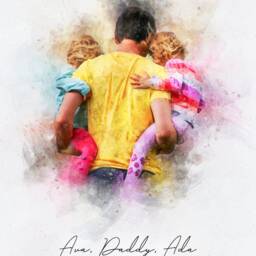 Father's Day Gifts, Custom Print, Birthday Gift For Dad Grandad, Painting From Photo, Portrait Watercolor, Him, Print - thumbnail 2