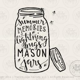 Fireflies Mason Jar Print, Hand Lettered Summer Wall Art - Digital Download - thumbnail 3