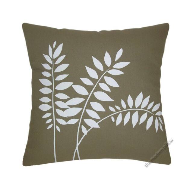 Moss Green Wheat Stalk Hand Painted Decorative Throw Pillow Cover/Case Cushion 20x20 - image 1