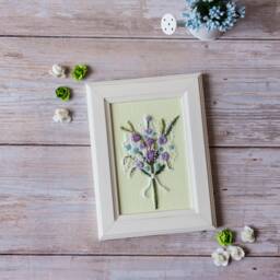 Wall Hangingembroidered Flowers Pictures, Wall Art For Living Roomflowers Embroidery Artwork - thumbnail 3