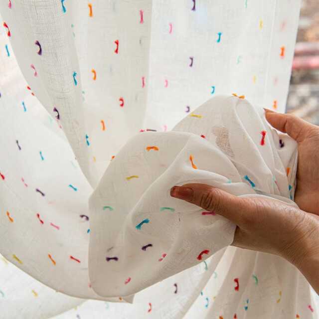 Custom Curtains Rainbows Net Sheer Voile Curtain For Bedroom Living Room - image 1