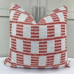 Cushions Made in Fermoie Cove Linen Luxury Designer Decorative Tomato Red Neutral Cushion Pillow Throw Cover - thumbnail 1