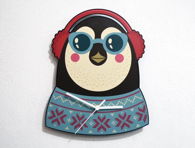 Hipster Penguin - Wall Clock - image 1