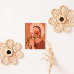 Rattan Flower Wall Decor Set, Daisy Decor, Nursery Shelf Decoration, Boho Kid Bedroom Playroom - thumbnail 3