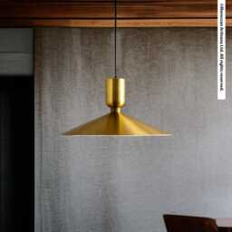 Handmade Brass Cone Pendant Light Japandi Kitchen Lighting - thumbnail 3