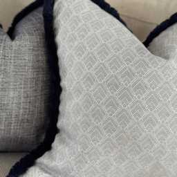 Light Grey Geometric Cushion Cover - Decorative Throw Pillow With Optional Fringe Or Piping Colours Modern Whisper - thumbnail 4