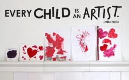 Every Child Is An Artist Quote - Wall Decal Custom Vinyl Art Stickers - thumbnail 1