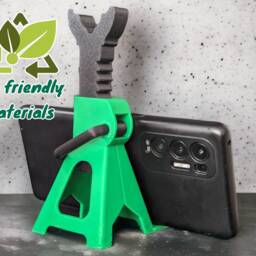 3D Printed Jack Stand Phone & Business Card Holder - thumbnail 3