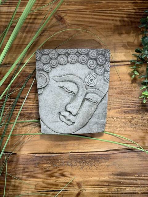 stone Garden Buddha Oriental Wall Plaque Hanging Gift Ornament - image 1