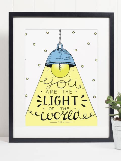 Matthew 514 You Are The Light Of World, Bible Scripture, Religion, Christian, Inspirational, Motivational Quote Art Print, Poster - image 1