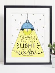 Matthew 514 You Are The Light Of World, Bible Scripture, Religion, Christian, Inspirational, Motivational Quote Art Print, Poster - thumbnail 1