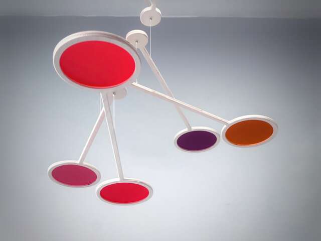 Kinetic Mobile Sculpture - Baby Nursery Decor Or Mid Century Modern Feature Wall Art - image 1